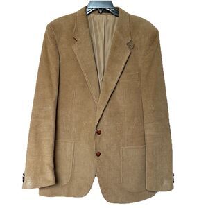 Zanetti Blazer Men’s 38 Corduroy Retro Elbow Patches Academia